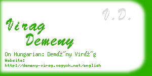 virag demeny business card